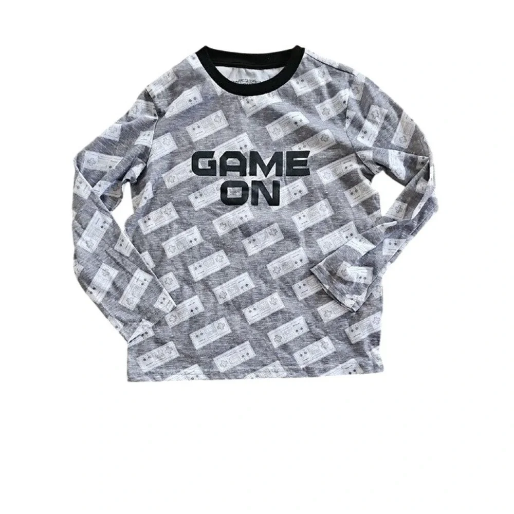 Nintendo NES Game On Retro Controller Pajama Set Kids Size M 8 Gray Black